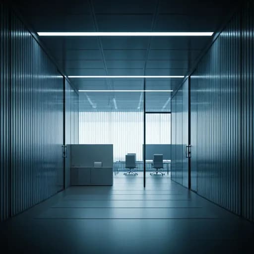 Modern glass studio interior