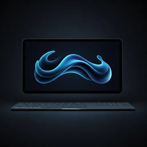Vortex Agency laptop visual identity